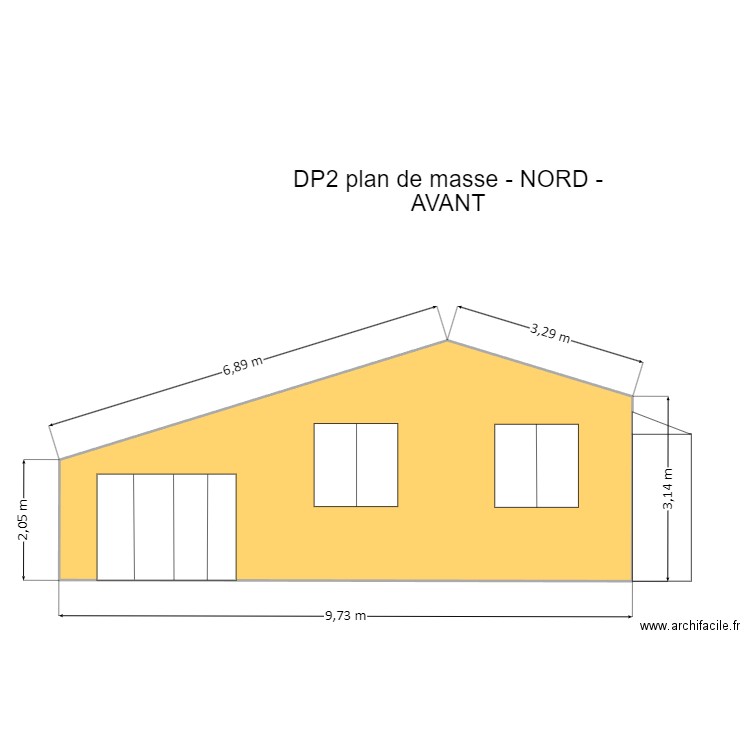 DP2 NORD AVANT. Plan de 1 pièce et 31 m2