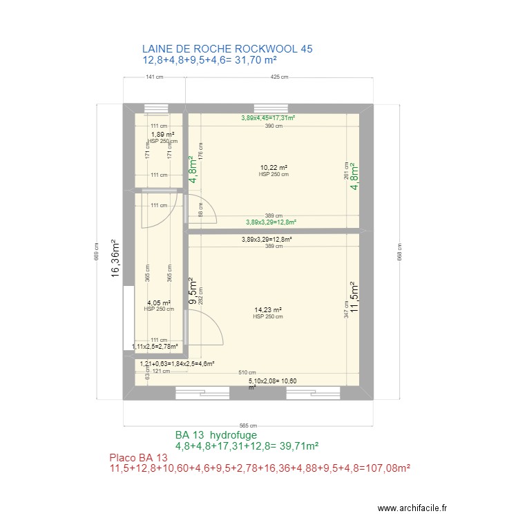 plan mur es  Plafond. Plan de 0 pièce et 0 m2