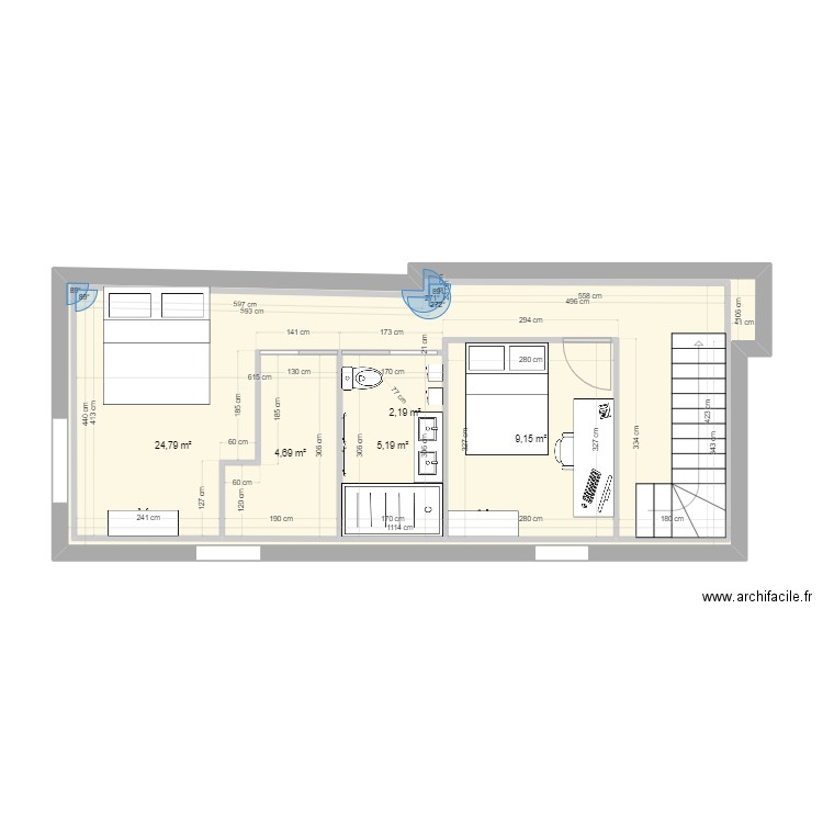 MAISON VIRY - 1er ETAGE 2nd version. Plan de 0 pièce et 0 m2