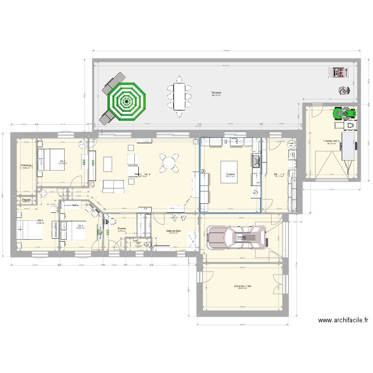 Plan avec Terrasse et Abris Copie. Plan de 0 pièce et 0 m2