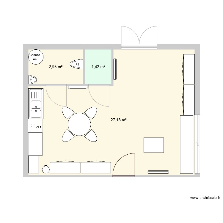 bureau arrière aménagé. Plan de 0 pièce et 0 m2