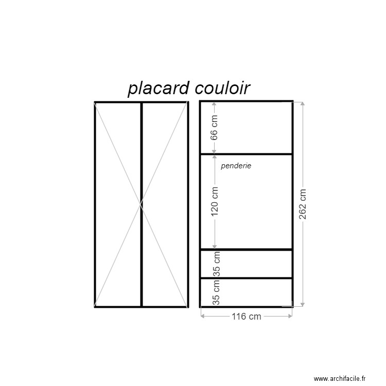 placard couloir. Plan de 0 pièce et 0 m2