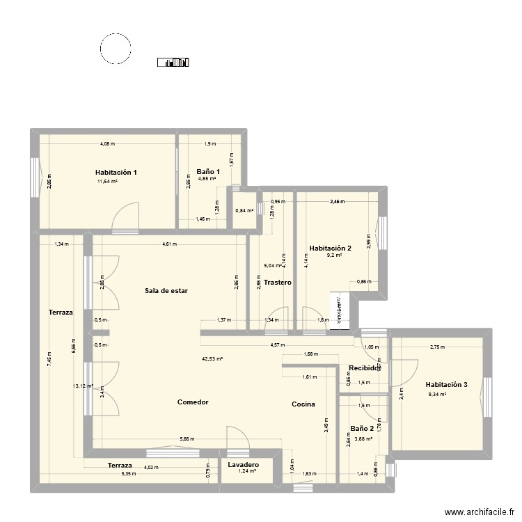 miramar projet. Plan de 10 pièces et 102 m2