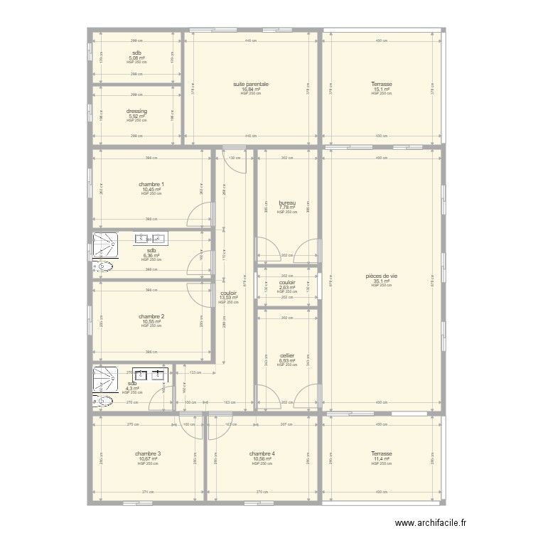 projet villa définitif. Plan de 0 pièce et 0 m2