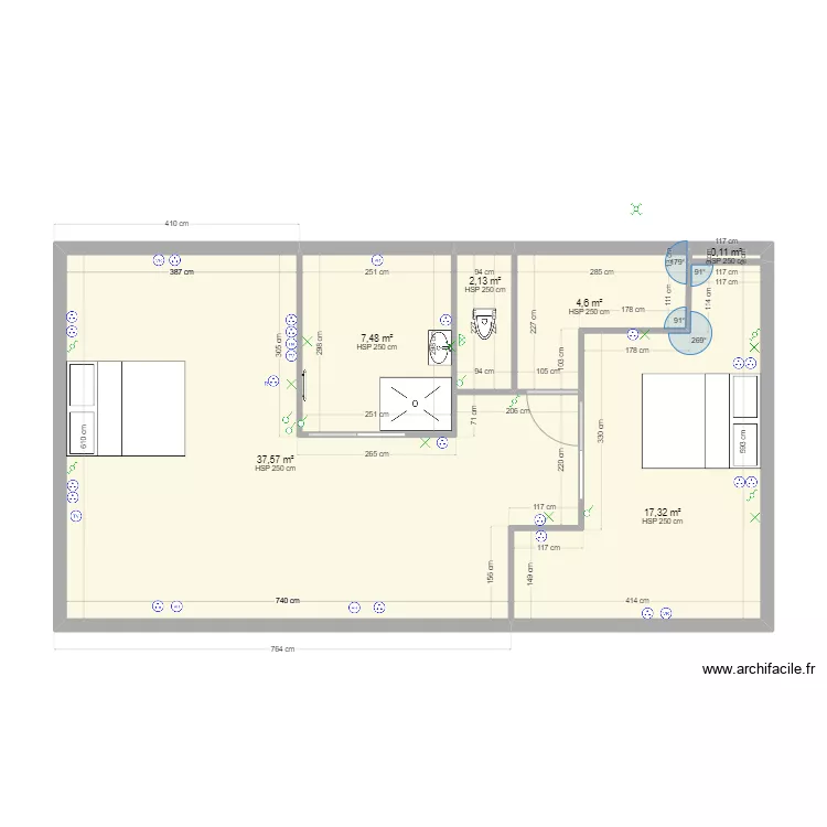 Marcq 78 1er &eacute;tage. Plan de 