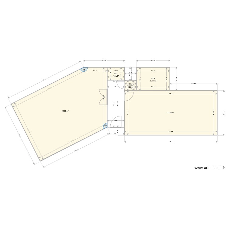 IDEE. Plan de 5 pièces et 89 m2