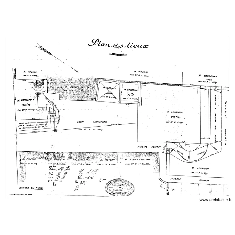 Cour 1934. Plan de Cour 1934. Plan de