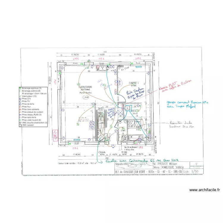 DOMERGUE RDC ELEC. Plan de 