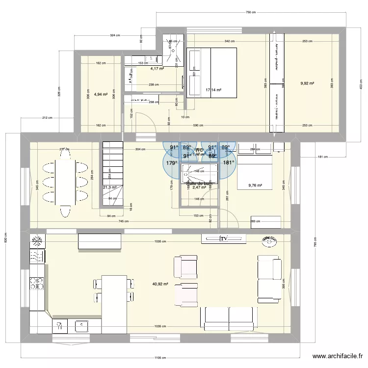 Maison Duing v3 cuisine. Plan de 