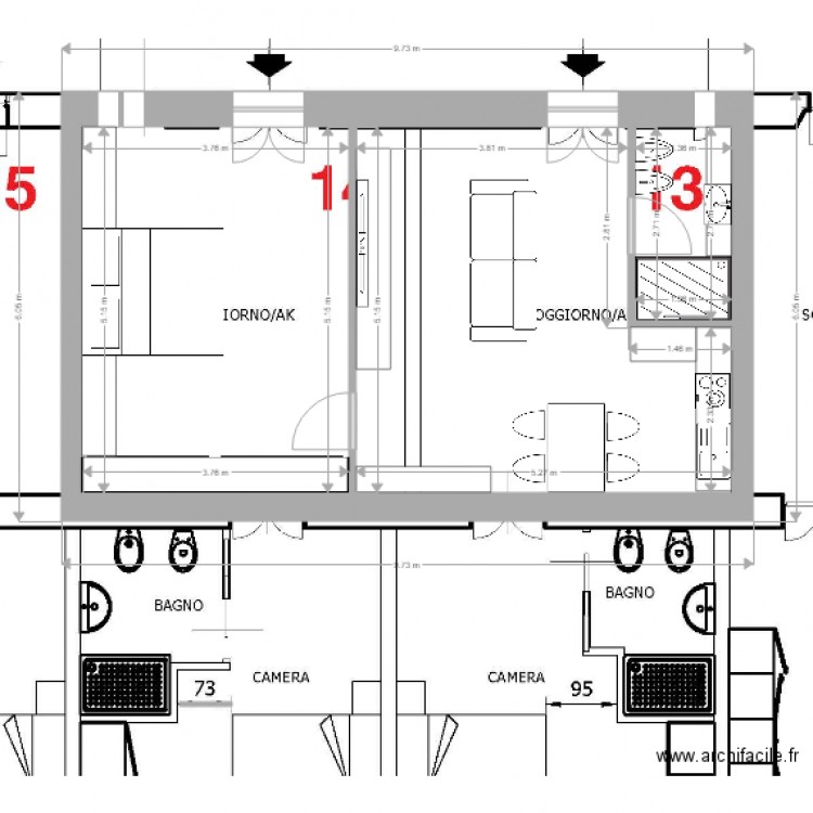 13 bis. Plan de 0 pièce et 0 m2