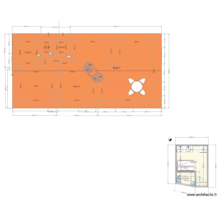 SDB porcherie. Plan de 