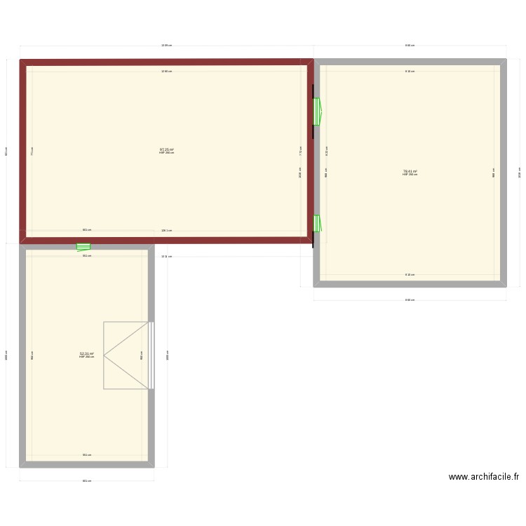 Maison. Plan de 3 pièces et 228 m2