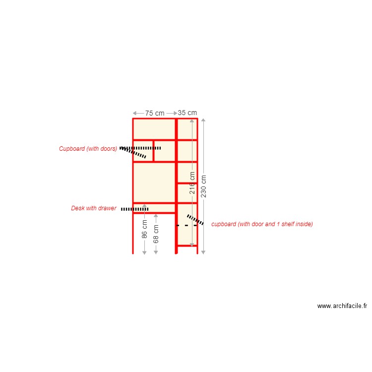 Bookcase1Frontview. Plan de 0 pièce et 0 m2