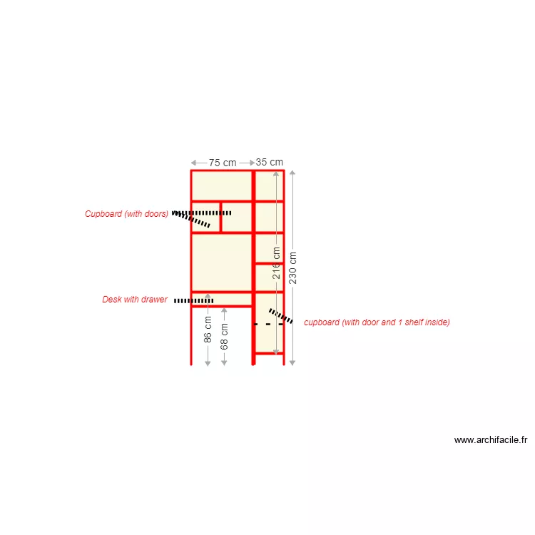 Bookcase1Frontview. Plan de Bookcase1Frontview. Plan de