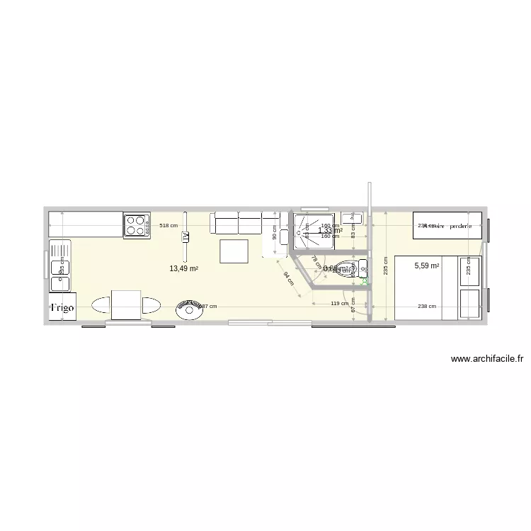 Roulotte Jeannot 3. Plan de 
