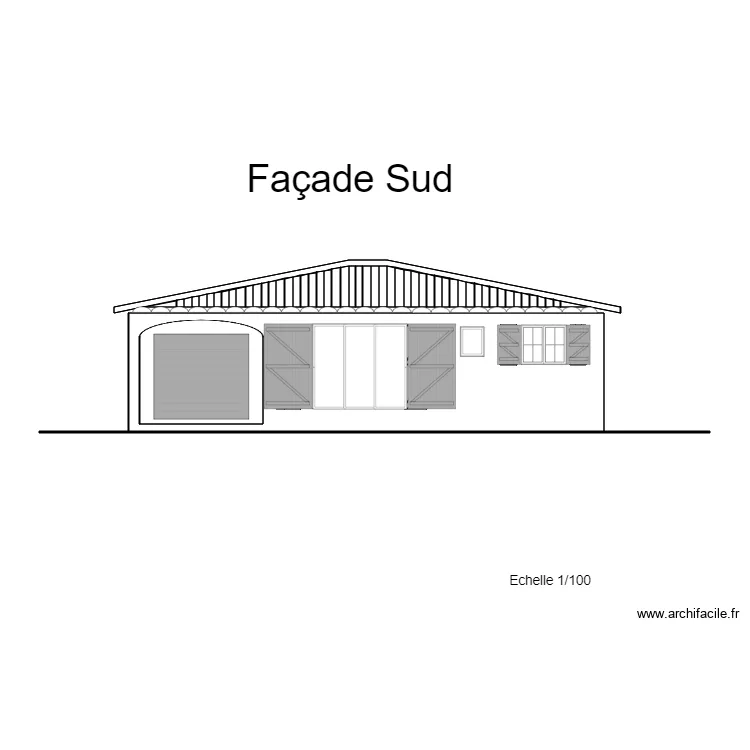 FACADE SUD. Plan de 