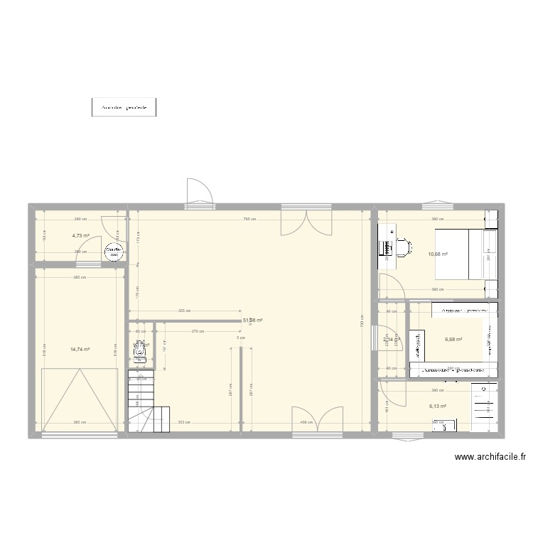 Maison extension suite parentale. Plan de 8 pièces et 98 m2