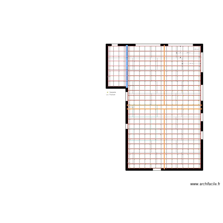 MAISON PLACO  PLAFOND RDC. Plan de 1 pièce et 100 m2