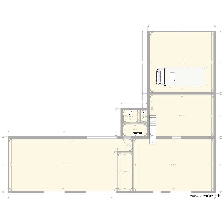 salle beuvry reduite. Plan de 8 pièces et 267 m2