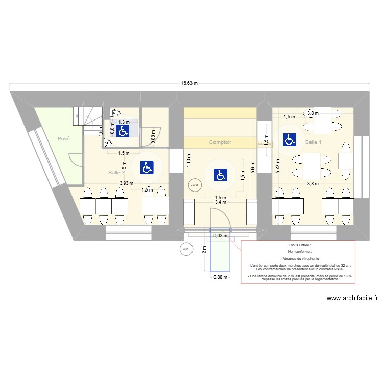 Maison GRIMAUD AV Travaux. Plan de 5 pièces et 67 m2