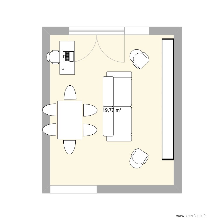 Aménagement Salon 20m2. Plan de 0 pièce et 0 m2