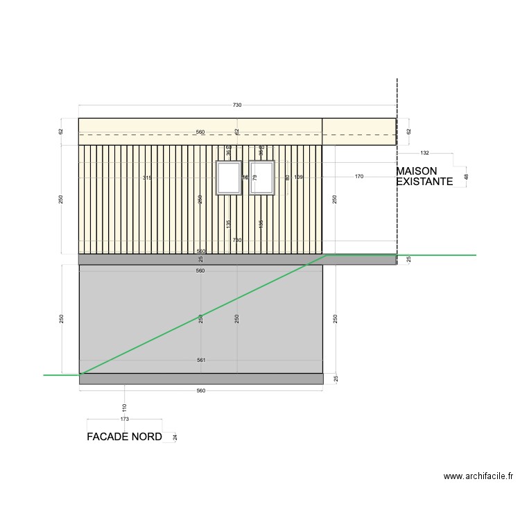 Facade NORD Isopspan. Plan de 0 pièce et 0 m2