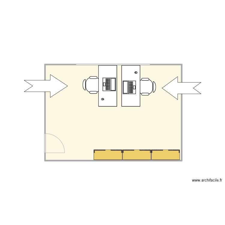 B314-84GRE. Plan de 1 pièce et 22 m2