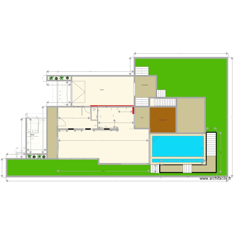 Etage et jardin. Plan de 0 pièce et 0 m2