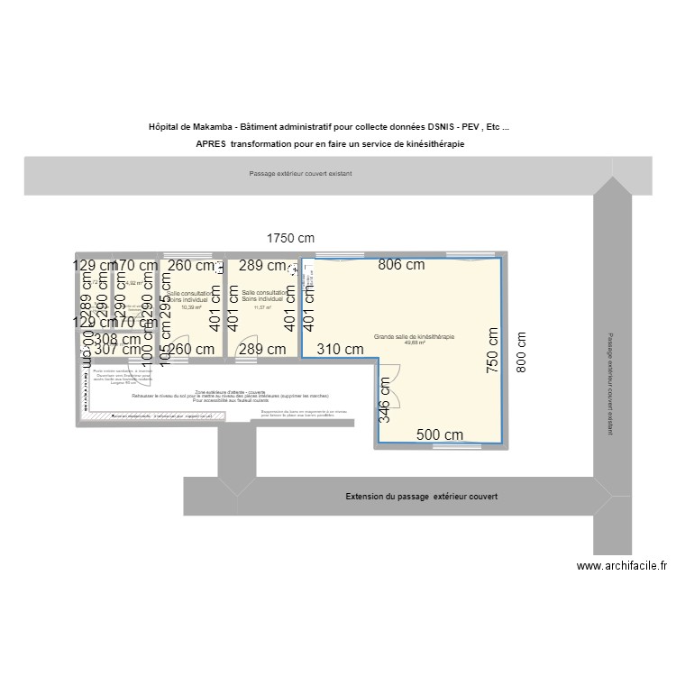 Service kiné Hôpital Makamba - après transformation . Plan de 0 pièce et 0 m2