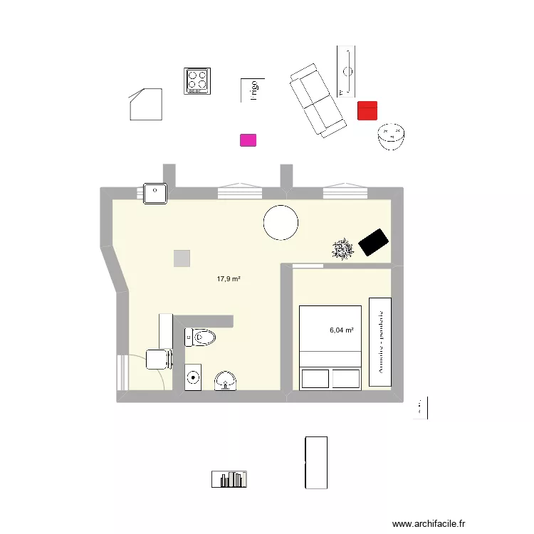 Appart 06/06. Plan de 