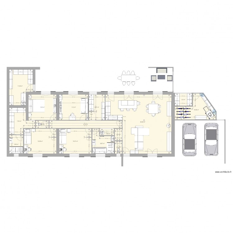 Plan maison et new extension avec cotes 2. Plan de 0 pièce et 0 m2