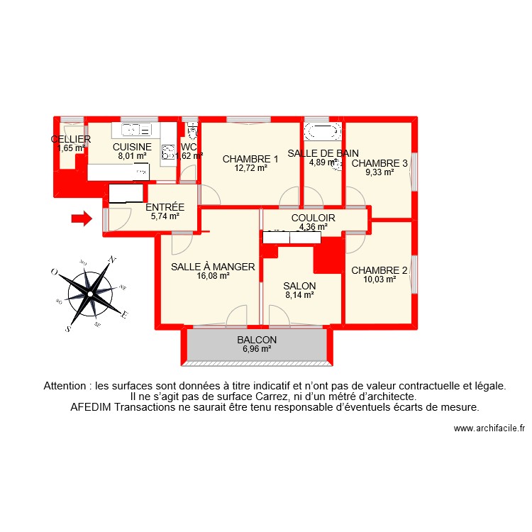 BI 10259 bis . Plan de 17 pièces et 93 m2