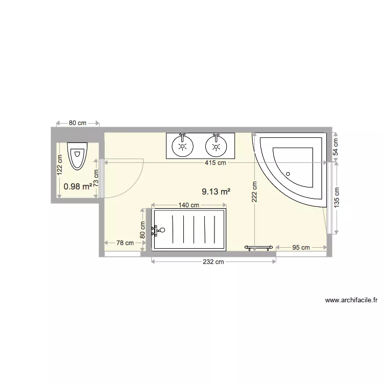 sdb p Ottombre. Plan de sdb p Ottombre. Plan de