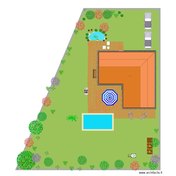 Les gemmeurs avec terasse. Plan de 2 pièces et 869 m2