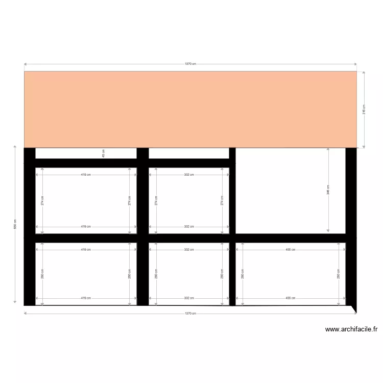  avant travaux coupe bb. Plan de 