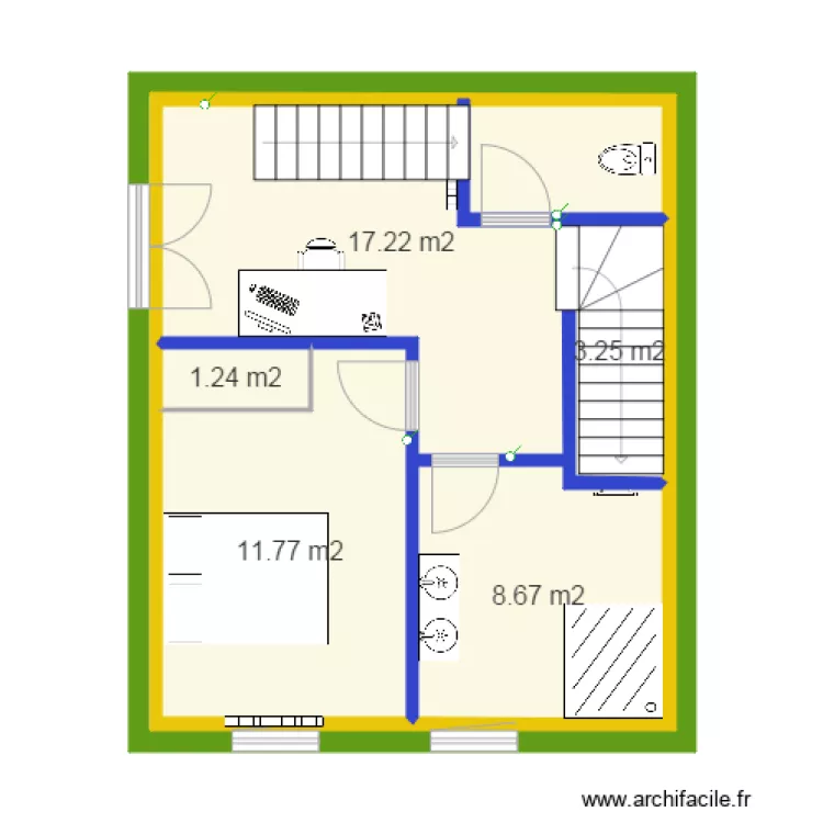 1e &eacute;tage Hugo. Plan de 