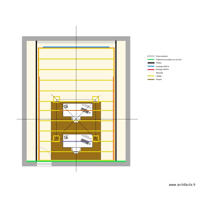 Projection - Général. Plan de 1 pièce et 44 m2