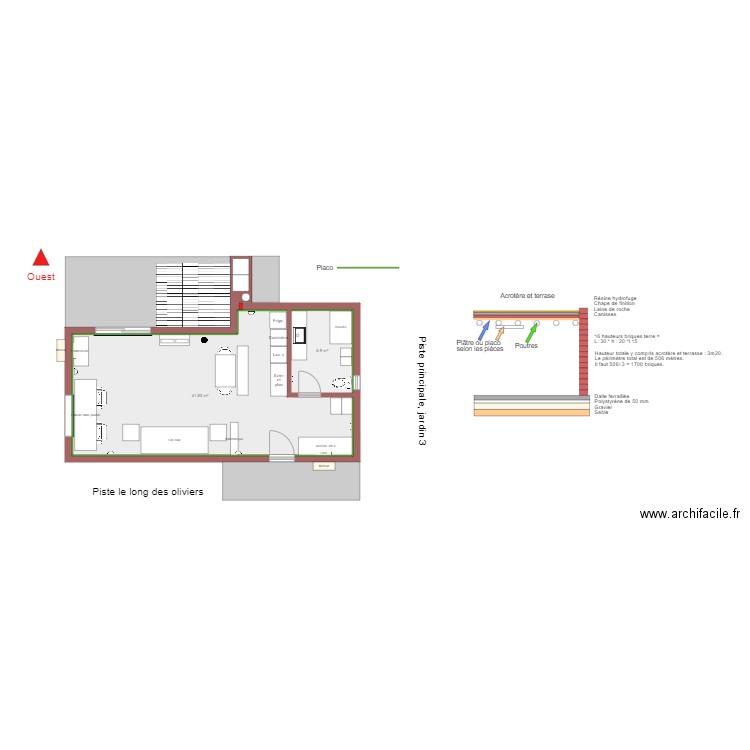 Maison leuhs retour cuisine 2. Plan de 0 pièce et 0 m2