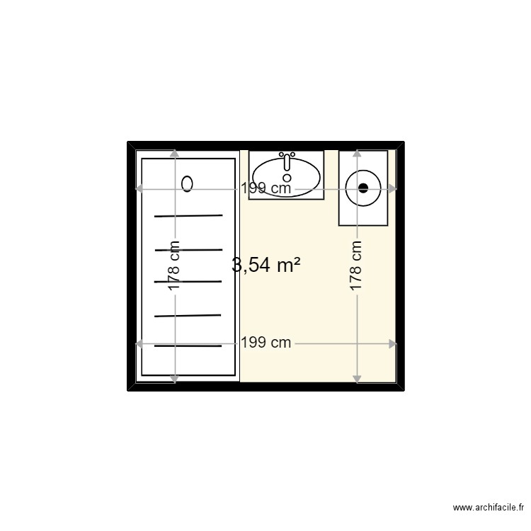 DERETZ KEVIN . Plan de 1 pièce et 4 m2