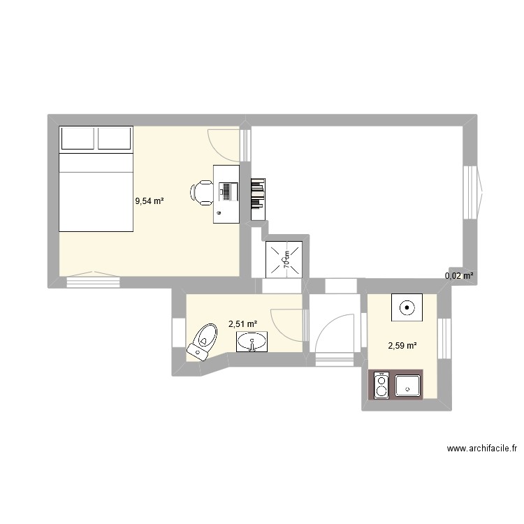 plan mesuré Félix. Plan de 0 pièce et 0 m2