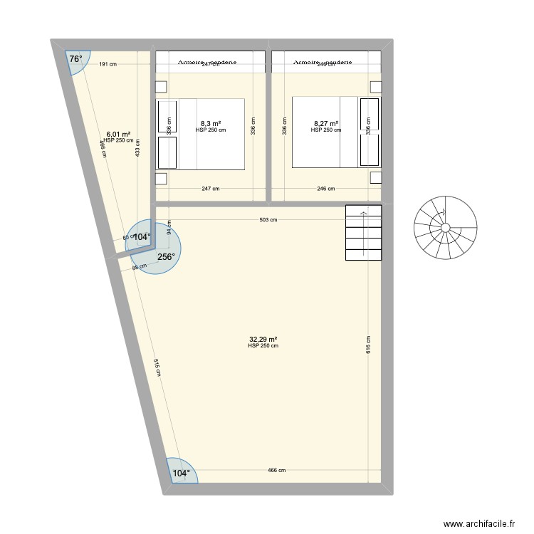 Test 15. Plan de 4 pièces et 55 m2