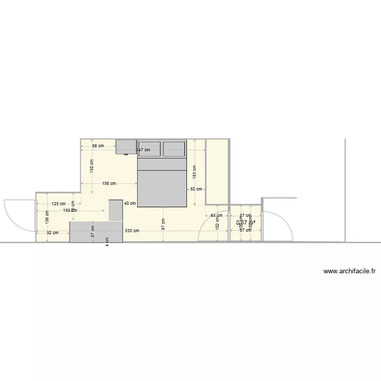 Appart Tom &eacute;tage V2. Plan de 