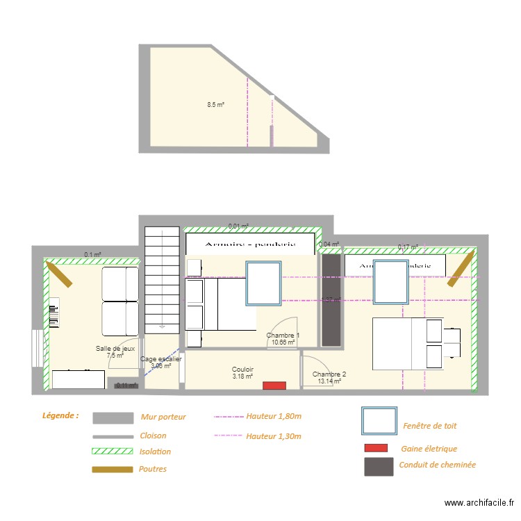 VERGER Adeline projet 2. Plan de 12 pièces et 49 m2