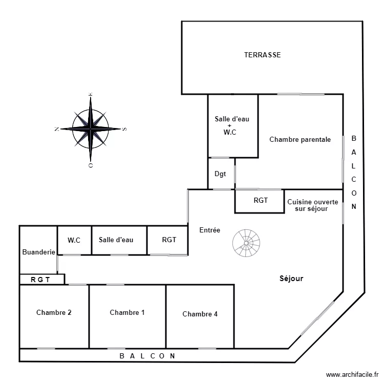 CHAUCHAT 1ER NIVEAU POSSIBLE. Plan de 