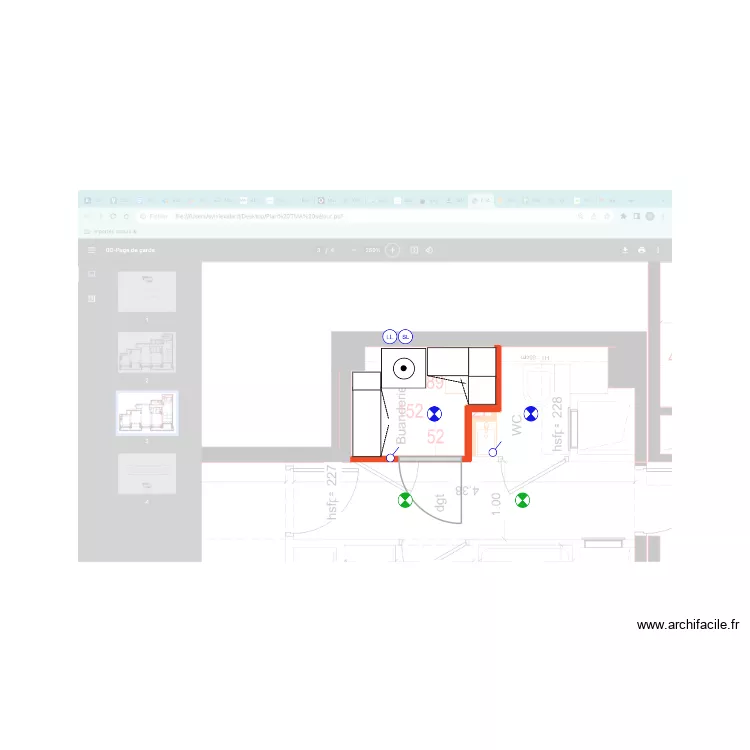 WC et Buanderie TMA 1. Plan de 