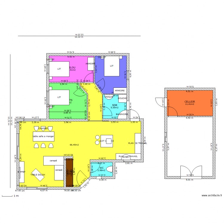 QUATRIEME PROJET PRINQUIAU MODIF CHAMBRES. Plan de 0 pièce et 0 m2