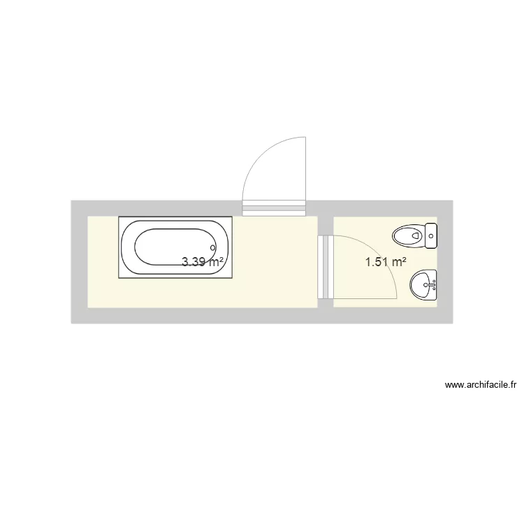 salle de bain toilettes. Plan de 