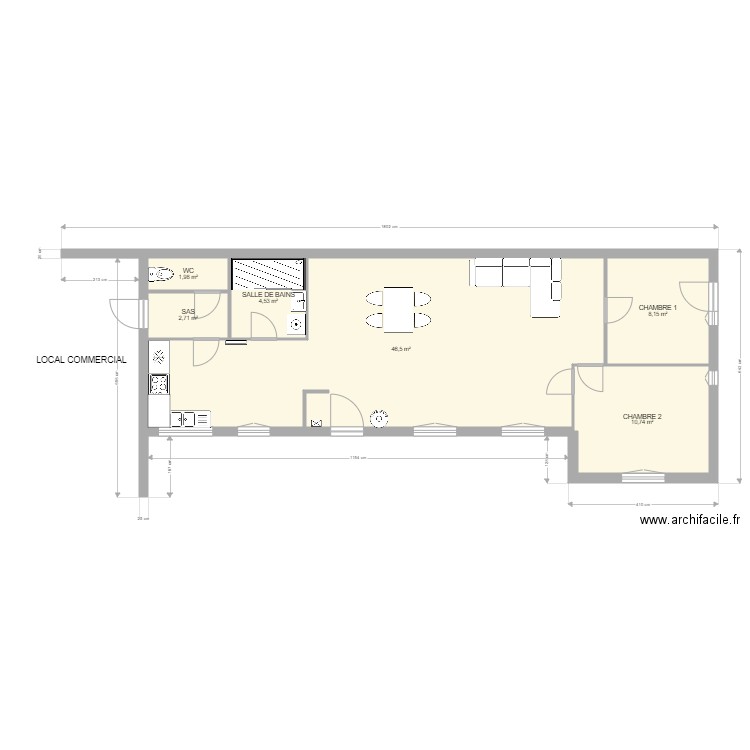 2021eom5631 SETTE. Plan de 6 pièces et 75 m2