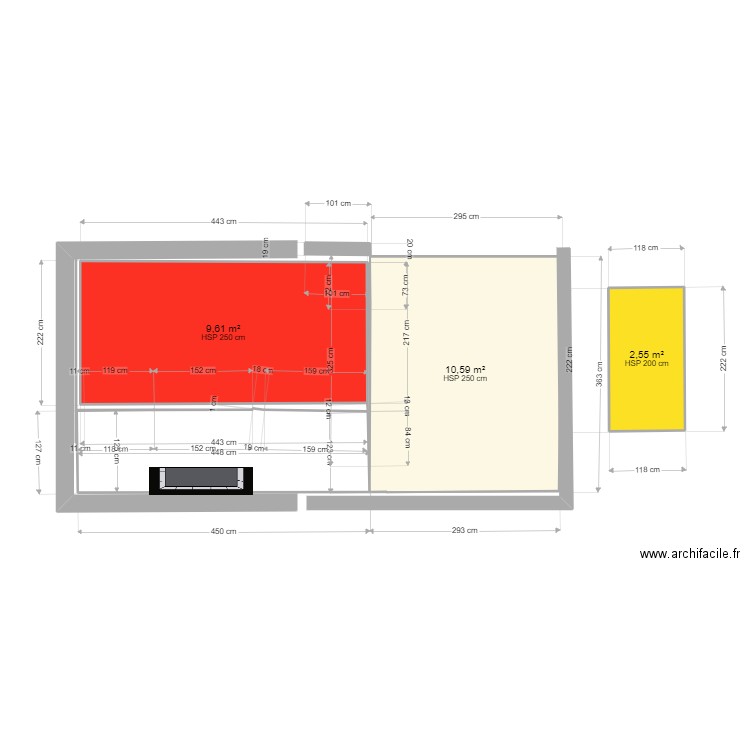 ORBEC 2EME V2. Plan de 3 pièces et 23 m2