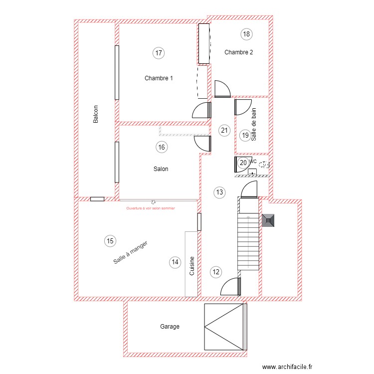 Plan appartement 2 étage Muller Auvernier . Plan de 0 pièce et 0 m2